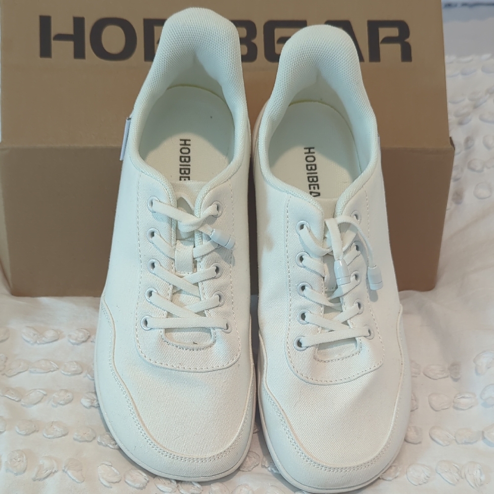 HOBIBEAR Women's White Canvas Sneakers
